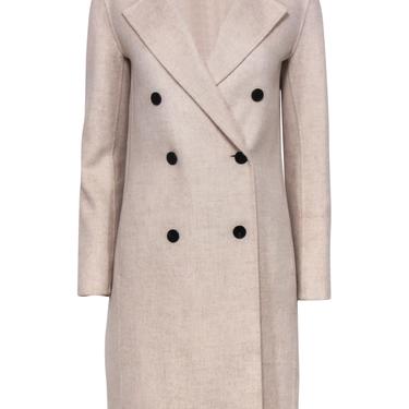 Theory - Oatmeal Wool &amp; Cashmere Double Breasted Coat Sz P
