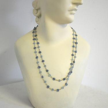 Vintage Long Daisy Chain Bead Necklace 
