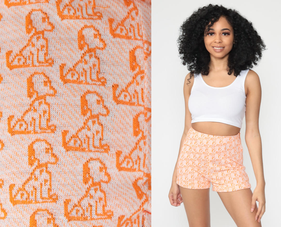 70s Puppy Shorts Mod Dog Print Shorts High Waisted Shorts Shop Exile