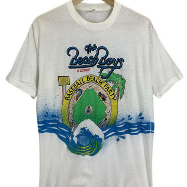 Vintage 80's Beach Boys Baseball Beach party Surfing Concert T-Shirt M/L