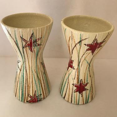 Vintage Pair of Midcentury Modern Ceramic Vase Produced