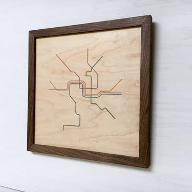 DC Metro Map Wall Hanging - Maple w/ | The Nimble Barber - Washington ...