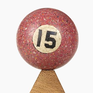 No. 15 Speckled Billiard Ball 1.75&amp;quot; Vintage Fifteen XV Oxblood Pool Ball 