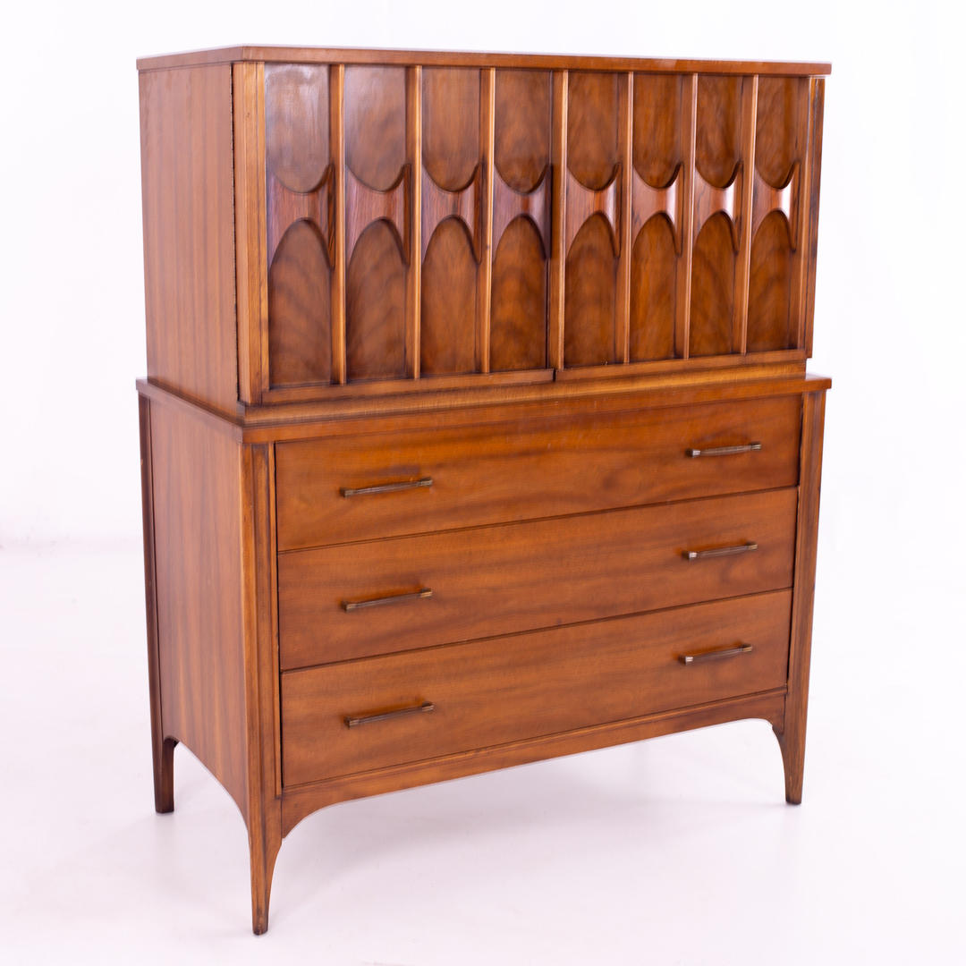 Kent Coffey Perspecta Mid Century Walnut and Rosewood Armoire Gentleman