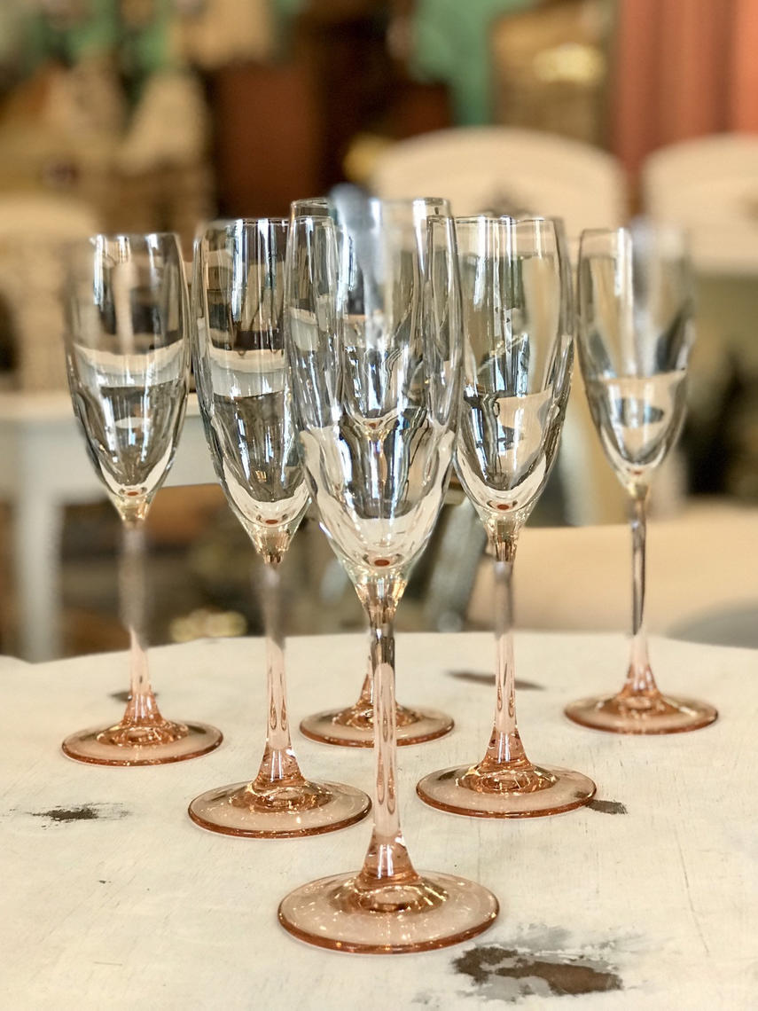 Blush Champagne Flutes Set of 6 Antique to Chic Chicago, IL