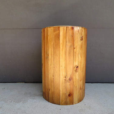 Round Rustic Wood End Table Plant Stand Side Table Reclaimed 
