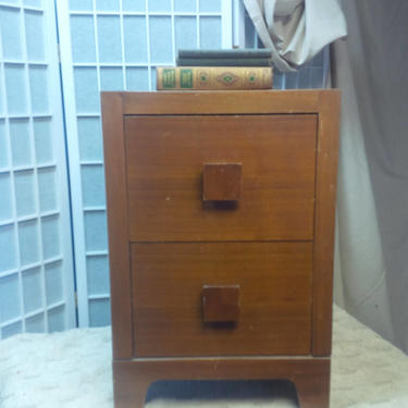 Deco NIGHTSTAND Mid Century Vintage Modern Wood Bedside Poppy Cottage Custom PAINT to ORDER 