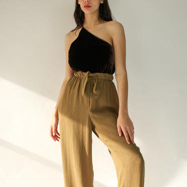 Vintage 90s Giorgio Armani Wide leg Pants | Made in Italy | High Waist Bohemian Pants | 1990s Armani Designer Wide Leg Rayon Pants 