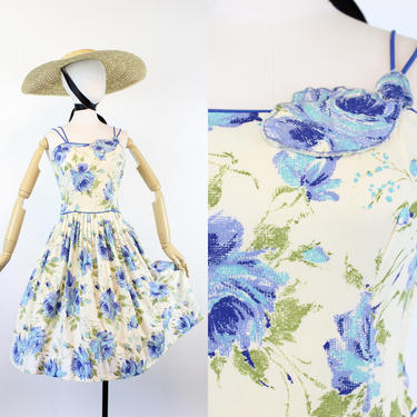 JO COLLINS cotton floral pique dress xs | new summer 