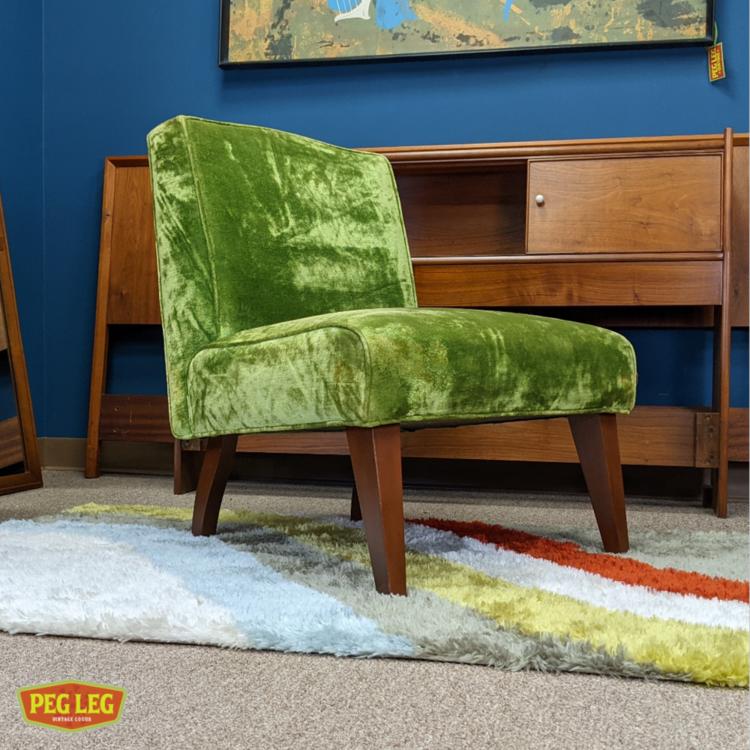 Green velvet 2025 slipper chair