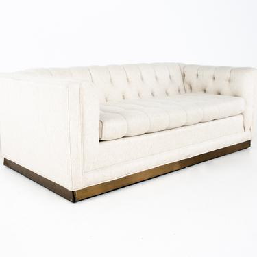Milo Baughman Style Mid Century Tufted Setee Sofa - mcm 