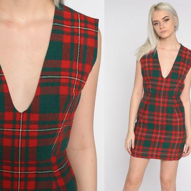 Plaid Mini Dress 60s WOOL Jumper Dress Sheath | Shop Exile - Tucson, AZ |  ATTIC