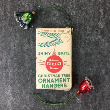 Shiny Brite Christmas Tree Ornament Hangers in original box - 1950, NextStage Vintage