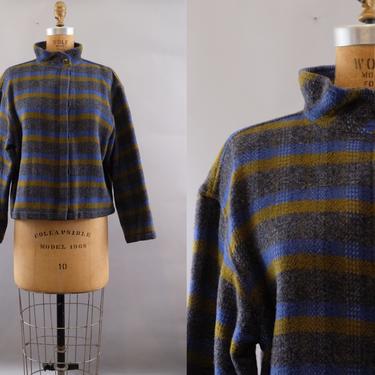 Giorgio Armani Vintage 90s Wool Plaid Jacket Made in Italy Size 44 Medium 