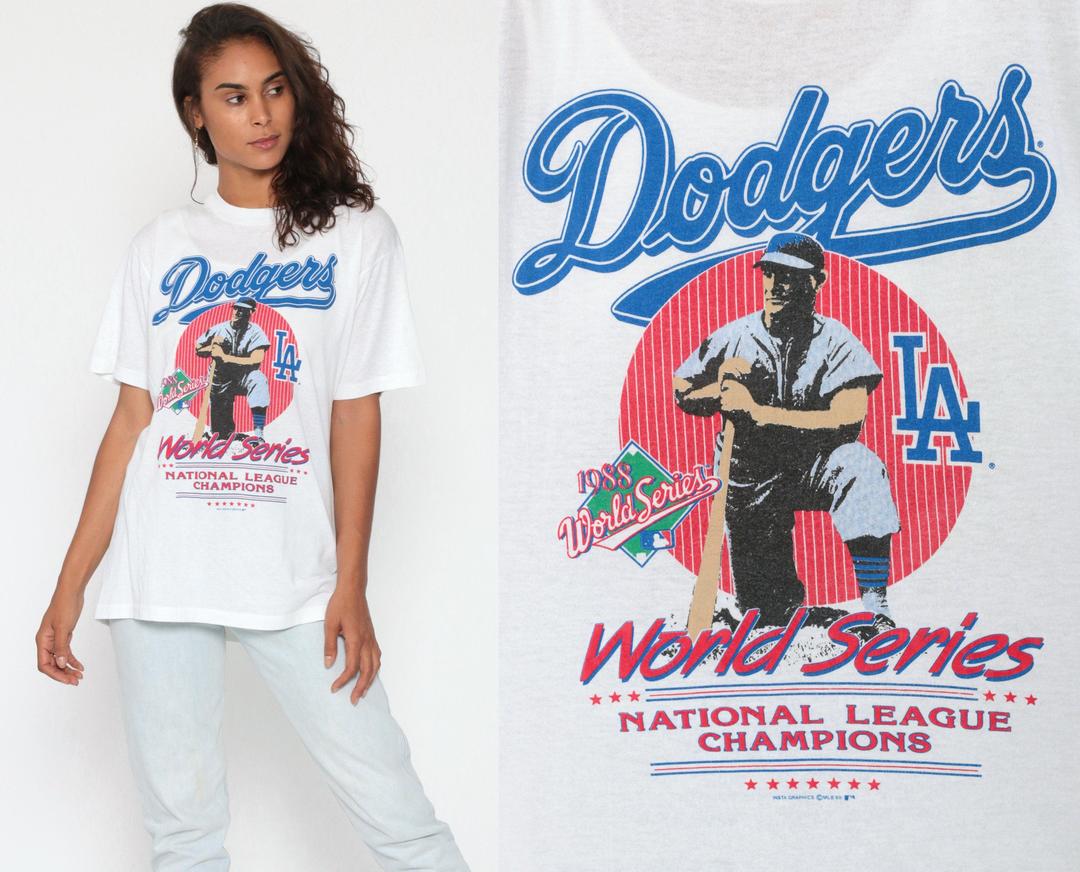 Buy the Vintage 1988 LA Dodgers T-shirt SZ L