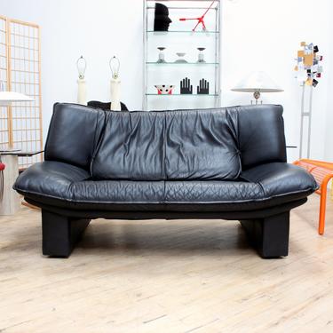 Nicoletti Salotti Sofa Apartment Loveseat Leather Italian 80s