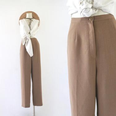 woven mocha trousers - 8 