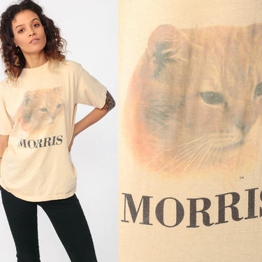 Morris The Cat Shirt Graphic Tshirt 80s 9 Lives Tee Animal Shop Exile Tucson AZ