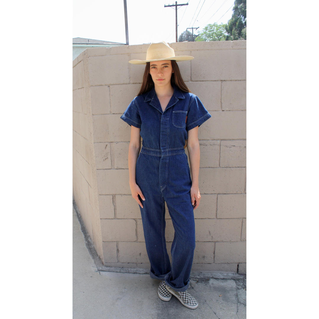 Austin Coveralls // vintage 70s denim jumpsuit overalls boho hippie
