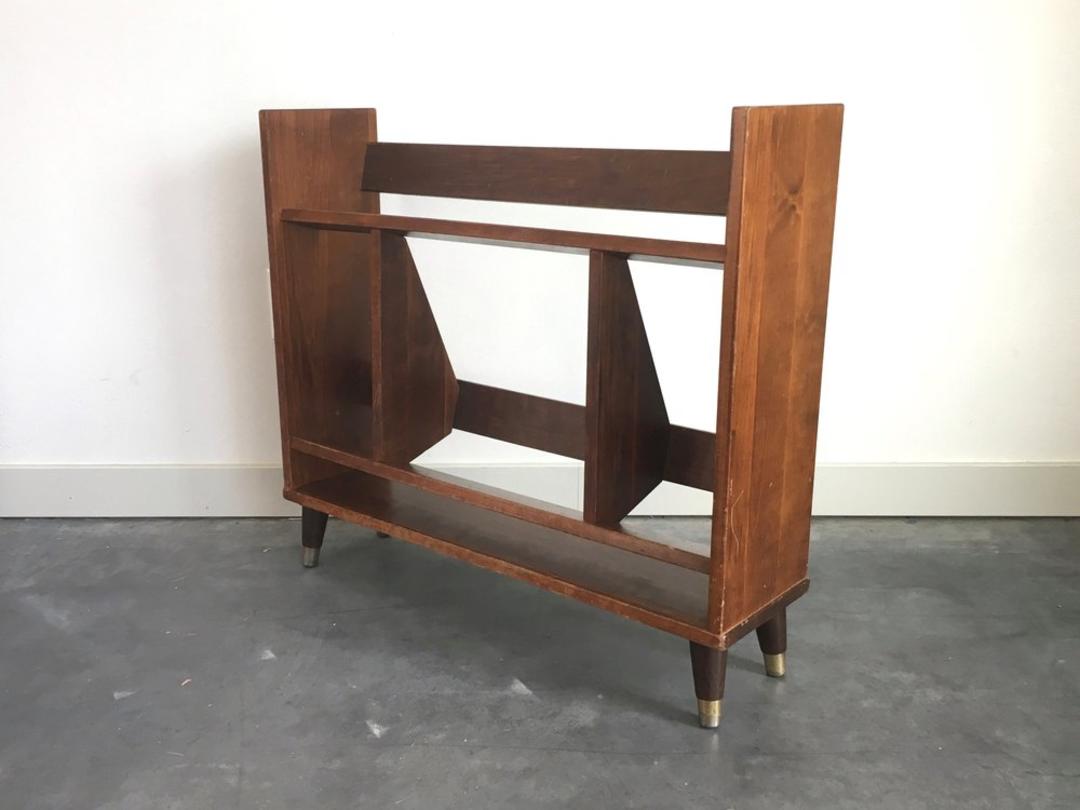 vintage mid century modern angled bookshelf. ReRunRoom Seattle, WA