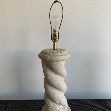 Pair of thick swirl plaster lamps 