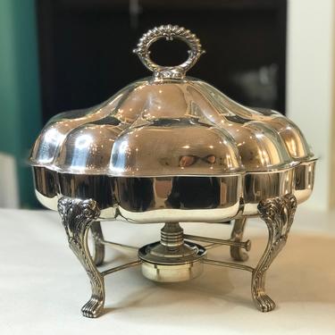 Silver plated  Scalloped Chafing / Server / warming Dish 
