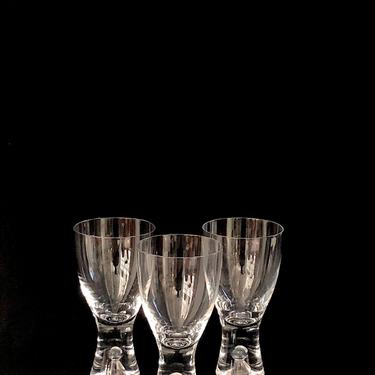 Vintage Mid Century Modern Art Glass Glasses IITTALA Tapio Wirkkala 5.75&quot; TAPIO Design w/ Bubble Finland Designer Finnish Design 