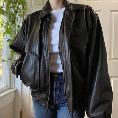 Gorgeous Vintage Banana Republic Chocolate Brown Leather Bomber