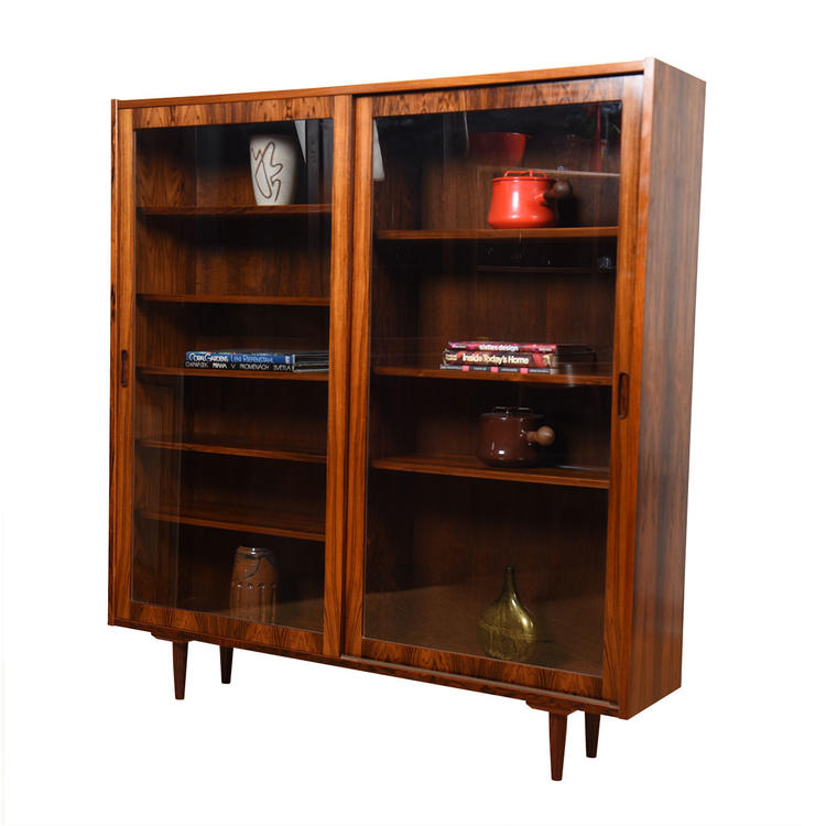 Danish Rosewood Sliding Glass Door Compact Display Cabinet #2