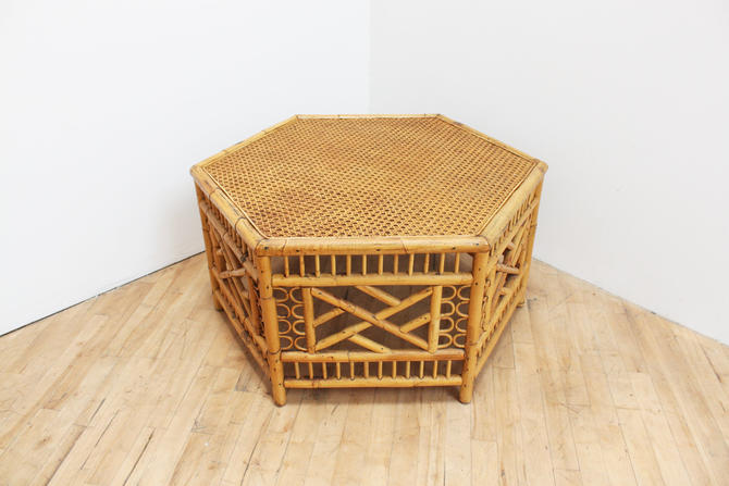 Brighton Pavilion Hexagonal Coffee Table Cocktail Hexagon Bamboo Rattan ... - Hexagon Rattan Coffee Table