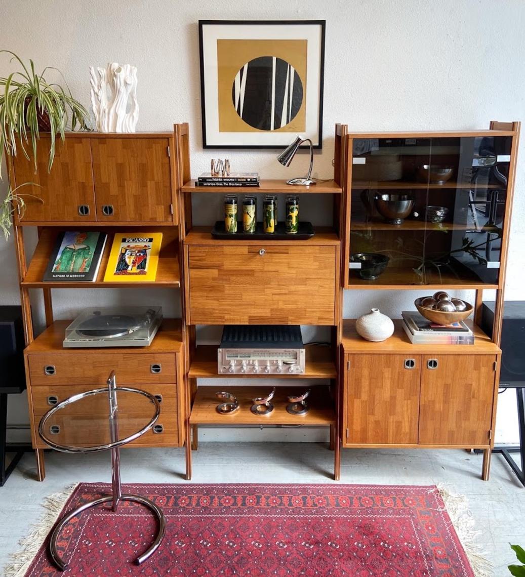 Mid Century Modern Modular Teak Shelving System made in Yugoslavia
