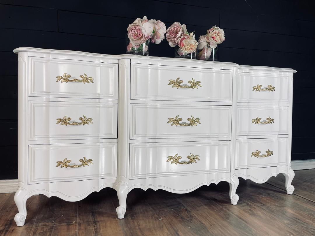 Stunning Large Dresser Console Credenza French Provincial Solid Wood customizable The Dresser