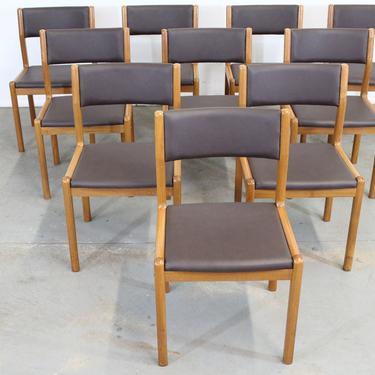 Set of 10 Danish Modern  JL Moeller Teak Side Dining Chairs 