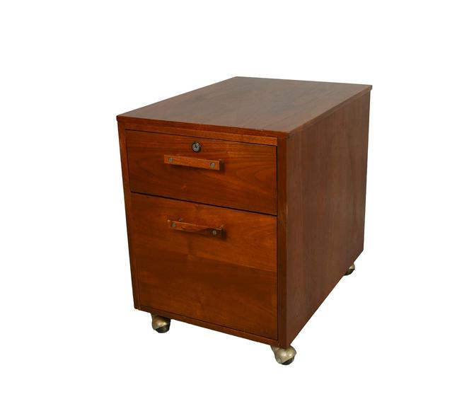 Walnut File Cabinet Printer Stand Danish Modern Mid ...