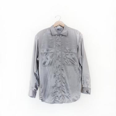 Silky Silver 90s Blouse 