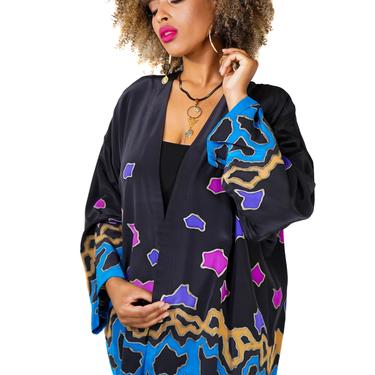 Space Dance Hand Painted Silk Robe