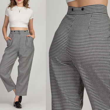80s Houndstooth Pleated Trousers