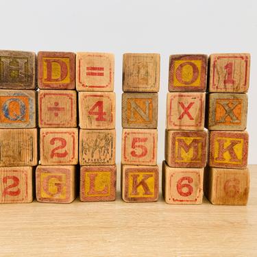 Vintage Children's Toy Alphabet Blocks - Set of 24 