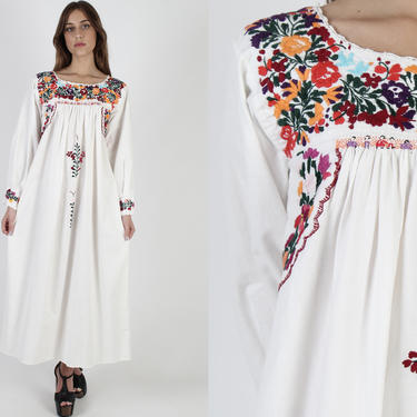 sachin and babi light blue dress Long Sleeve Oaxacan Dress, White Cotton Mexican Dress, | American Archive -  San Diego, CA