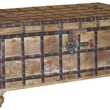 Stunning Vintage Teak Trunk coffee table with Iron fittings by Terra Nova Furniture Los Angeles 