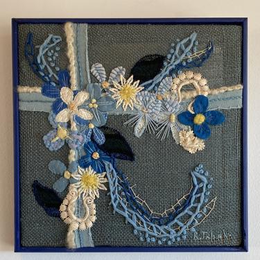 Blue Wild Flower Art