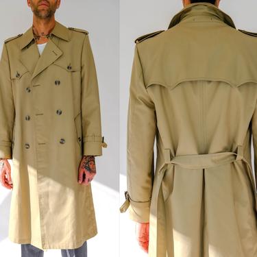 Vintage 1980 Christian Dior Wool Rain Coat Belted Trench Coat 40R