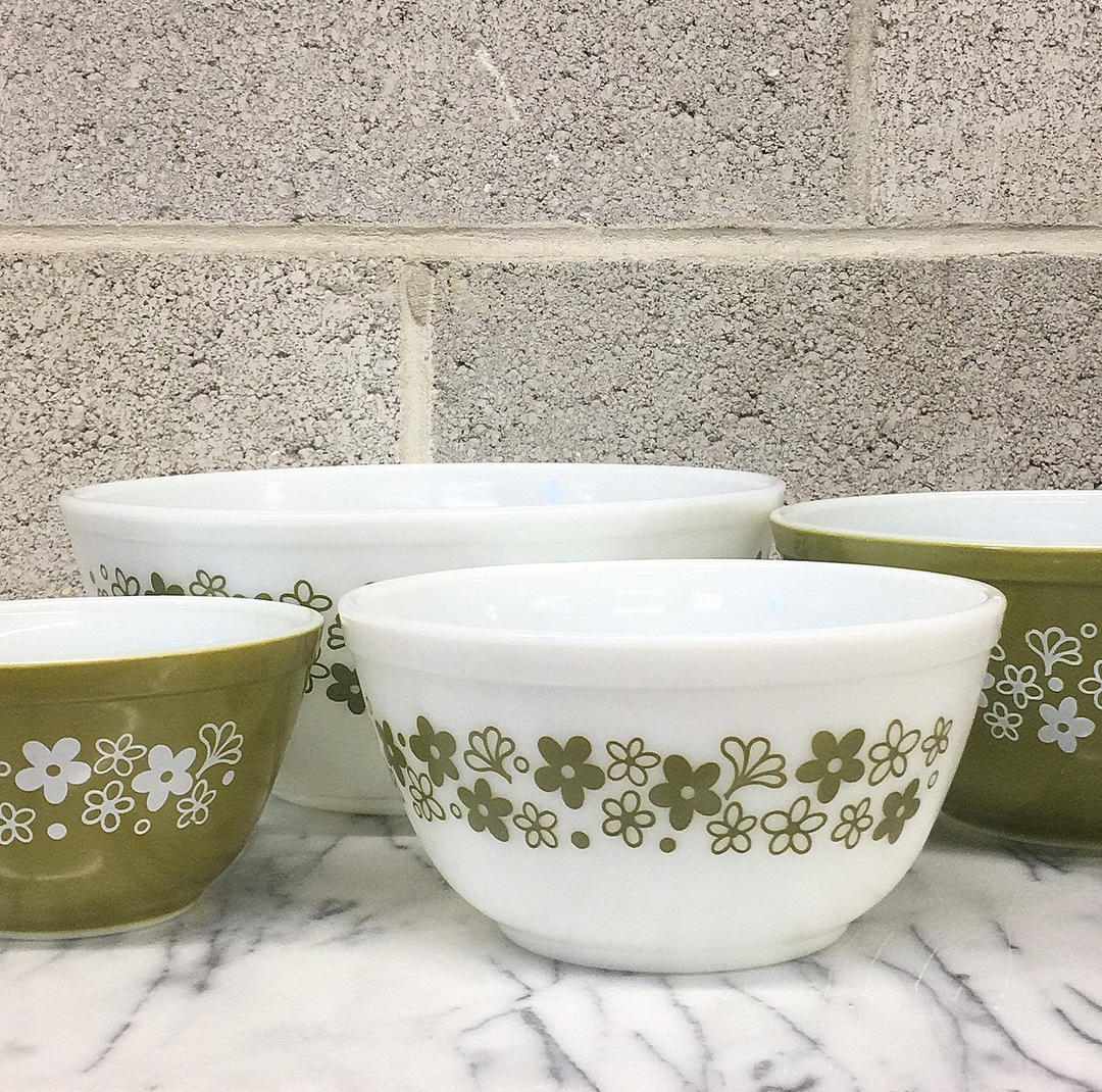 Buy Vintage Pyrex Mixing Bowls, Spring Blossom Mixing Bowl, Set of