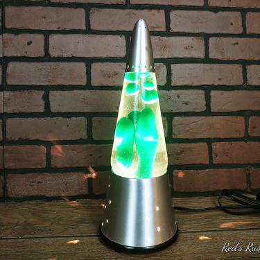 Groovy Mod Starlight Silver Lava Lamp with Clear and Green Lava 