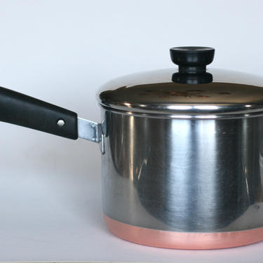 Vintage Revere Ware Copper Bottom Stainless-steel Pot MISSING LID 