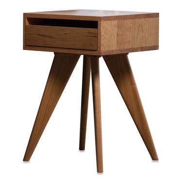 Modern Apartment Side Table Solid Wood Cherry Walnut Maple 