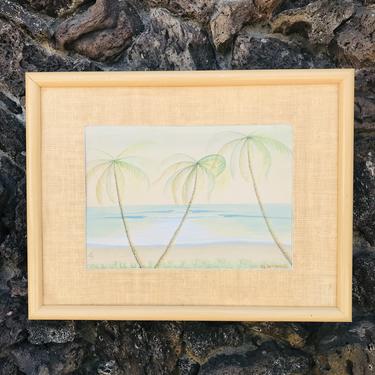 Delicate Palm Trees in water color by Ted