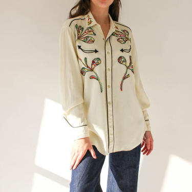 Vintage 60s H Bar C California Ranchwear Rayon Gabardine Rainbow 