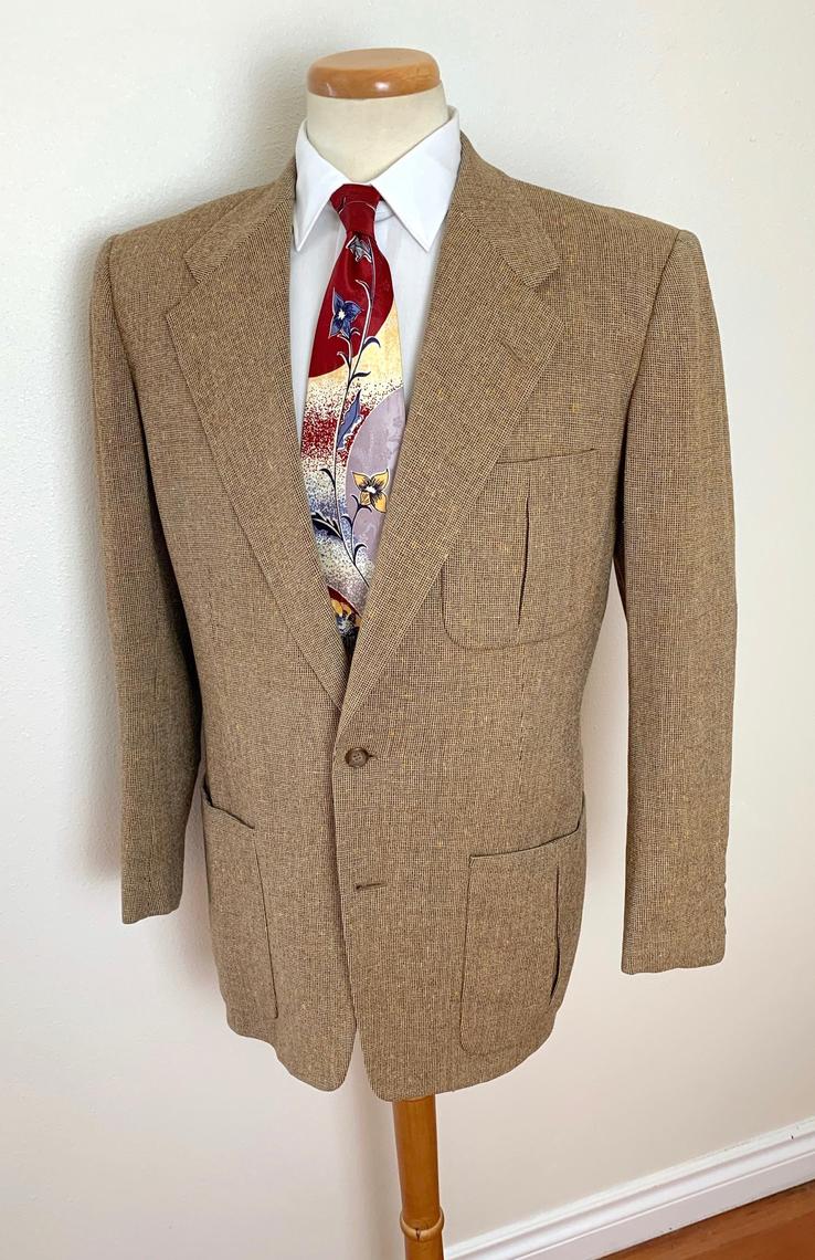 Vintage 1950s Wool DONEGAL TWEED Blazer ~ 38 to 40 R ~ sport coat