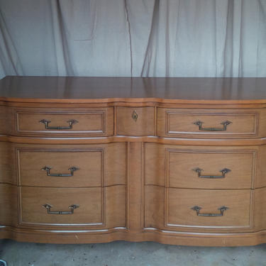 DRESSER Vintage Serpentine Chest of Drawers Wood Custom PAINT to ORDER Poppy Cottage Painted Furniture 